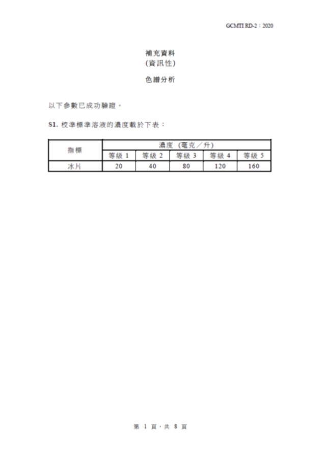 GCMTI RD-2:2020 補充資料